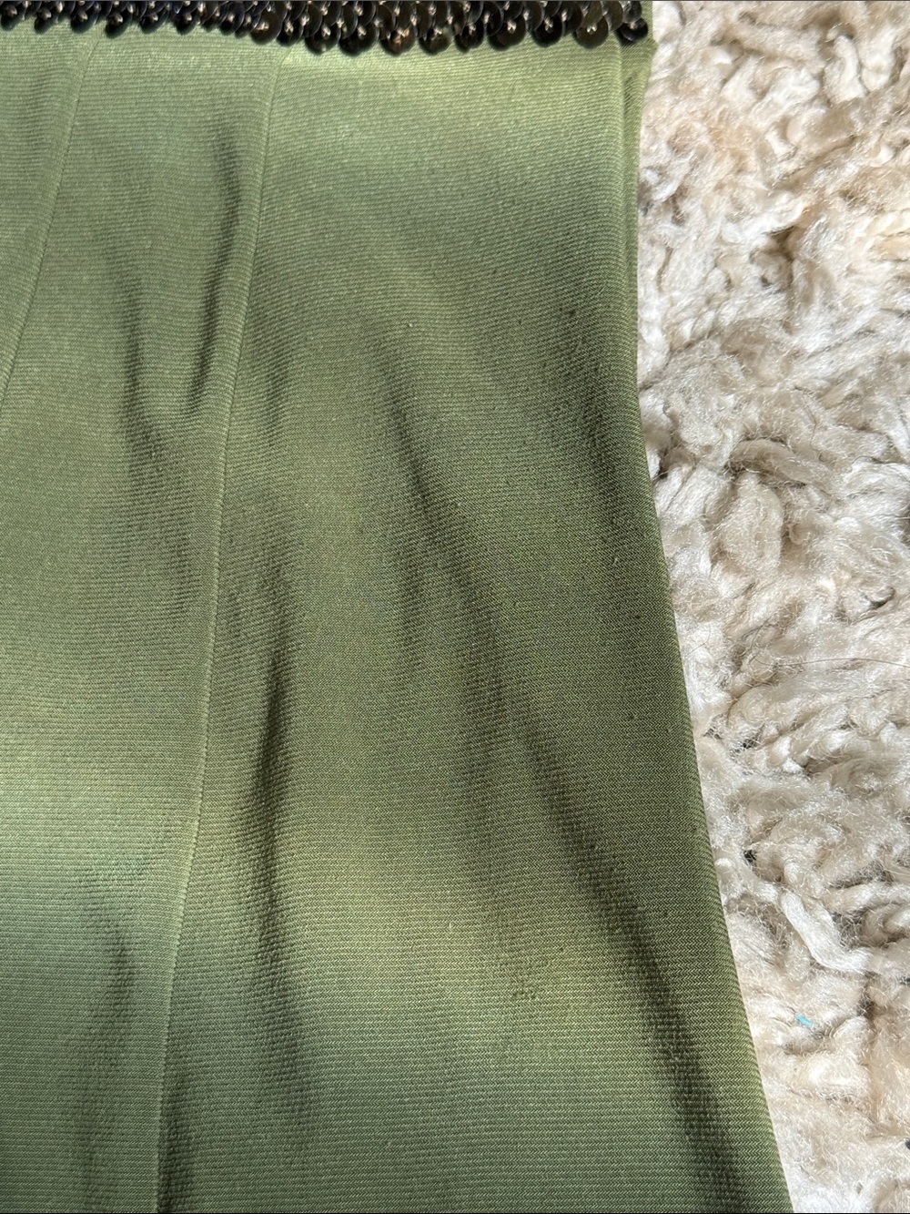 Y2K Costa Blanca Olive Sequin Empire Waist Party Mini Dress/Top - Size XS - Picture 7 of 16